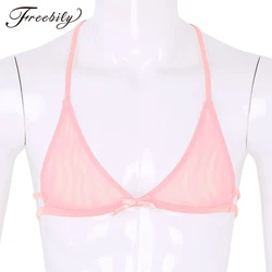 New Mens Sissy Bra Tops Lingerie Mesh See Through Sheer Lace Y-shape Back Bralette Bra Top Sexy Gay Male Underwear Nightwear