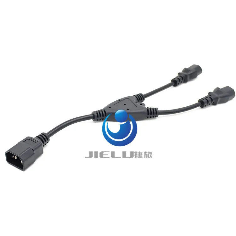 5PCS C14-2*C13 Y,IEC 320 C14 Male Plug To 2*IEC320 C13 Female Y Splitter Power Extension Cable Cord  PDU Cable Cord 0.32M