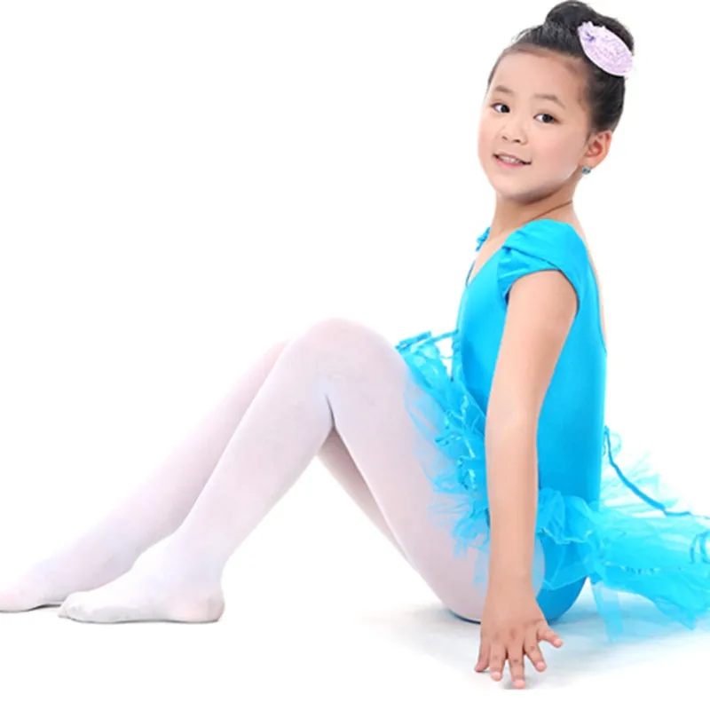 Child Girls Training Gymnastics Ballet Tutu Leotard Short Sleeve Dance Dress 4 Size