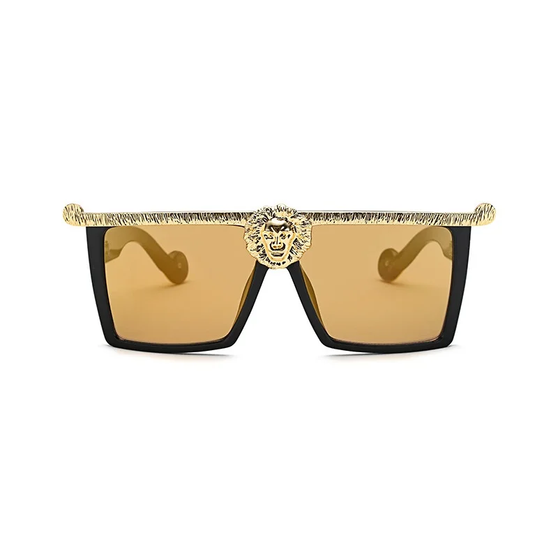 Retro Fashion Luxury Lioness Sunglasses For Women And Men Vintage Lion Square Designer Brand Glamour Ladies Sun Glasses