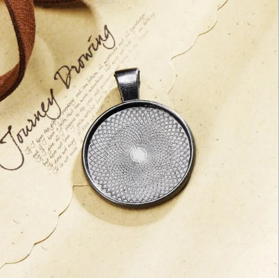 100 pcs - 25mm Round Pendant Tray Wholesale 1 Inch Pendant Bezel Blanks Cabochon Setting Base for Necklace Making