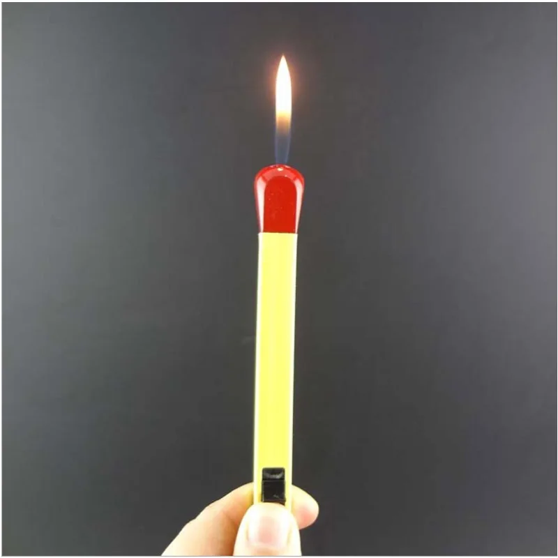 Creative Match Stick Fire Refillable Cigarette Lighter Butane Gas Miniature model Ornaments Lighter Home Decoration For Gift