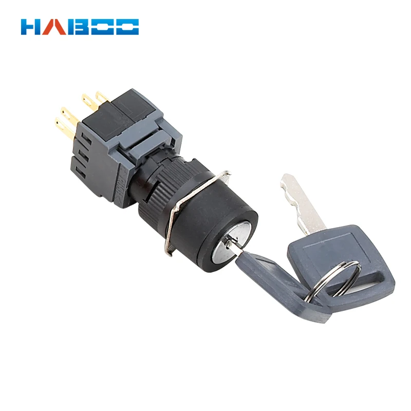 16mm waterproof key switch 2/3position momentary or on-off function electrical switch 5A 250V