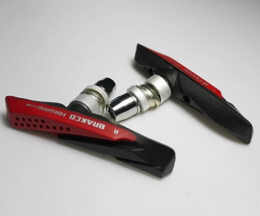 2 PAIRS 4 PADS V BRAKE PADS SHOES MTB 72MM SUIT FOR SHIMANO SRAM AVID RED NO DAMAGE RIMS NEW AQUA-GUIDE DESIGN