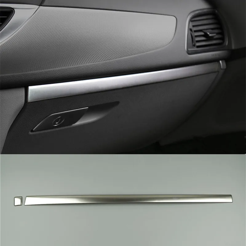 Stainless Steel Copilot Glove Box Trim Strips 2Pcs For Audi A6 2012-2018 LHD Car Interior Toolbox Decoration Decals