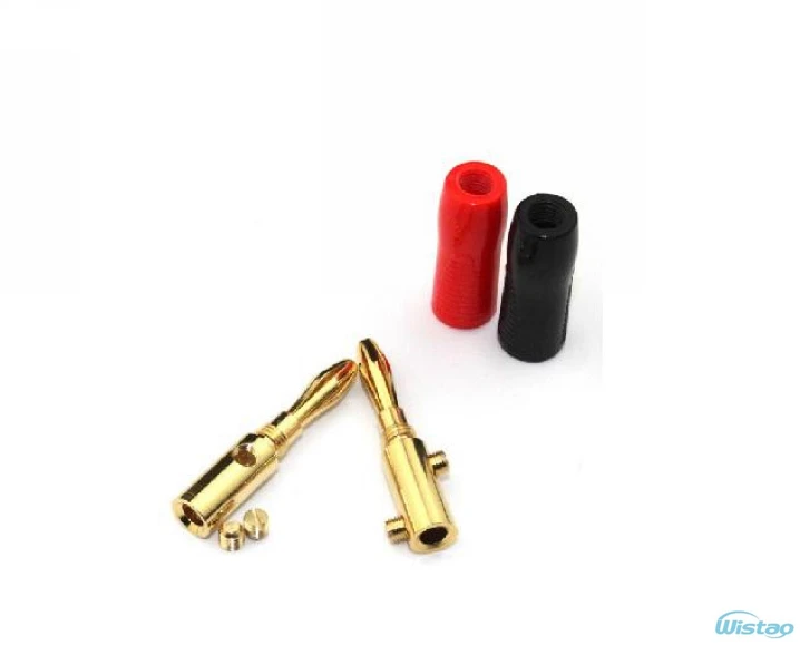 IWISTAO Banana Plug 4pcs / lot 24K Gold Plating 4N OFC Conductor for Speaker cable Easy Install HIFI Audio DIY