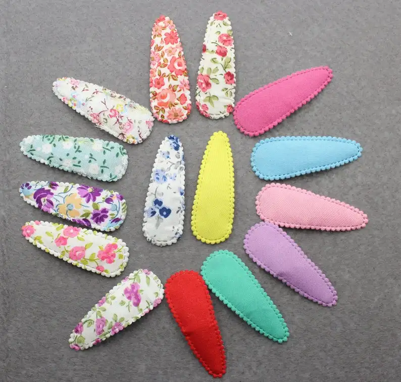 

50pcs pack fabric Snap Clip coloful floral Hair clips,Hair Accessoies,Fabric covered hairpins for girls,Snap Clip, Hair Clips