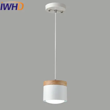 

IWHD Nordic Style Iron Lampara Modern Hanging Lights Creative Wood Led Pendant Lamp LED Kitchen Bedroom Bar Iluminacion Lustre