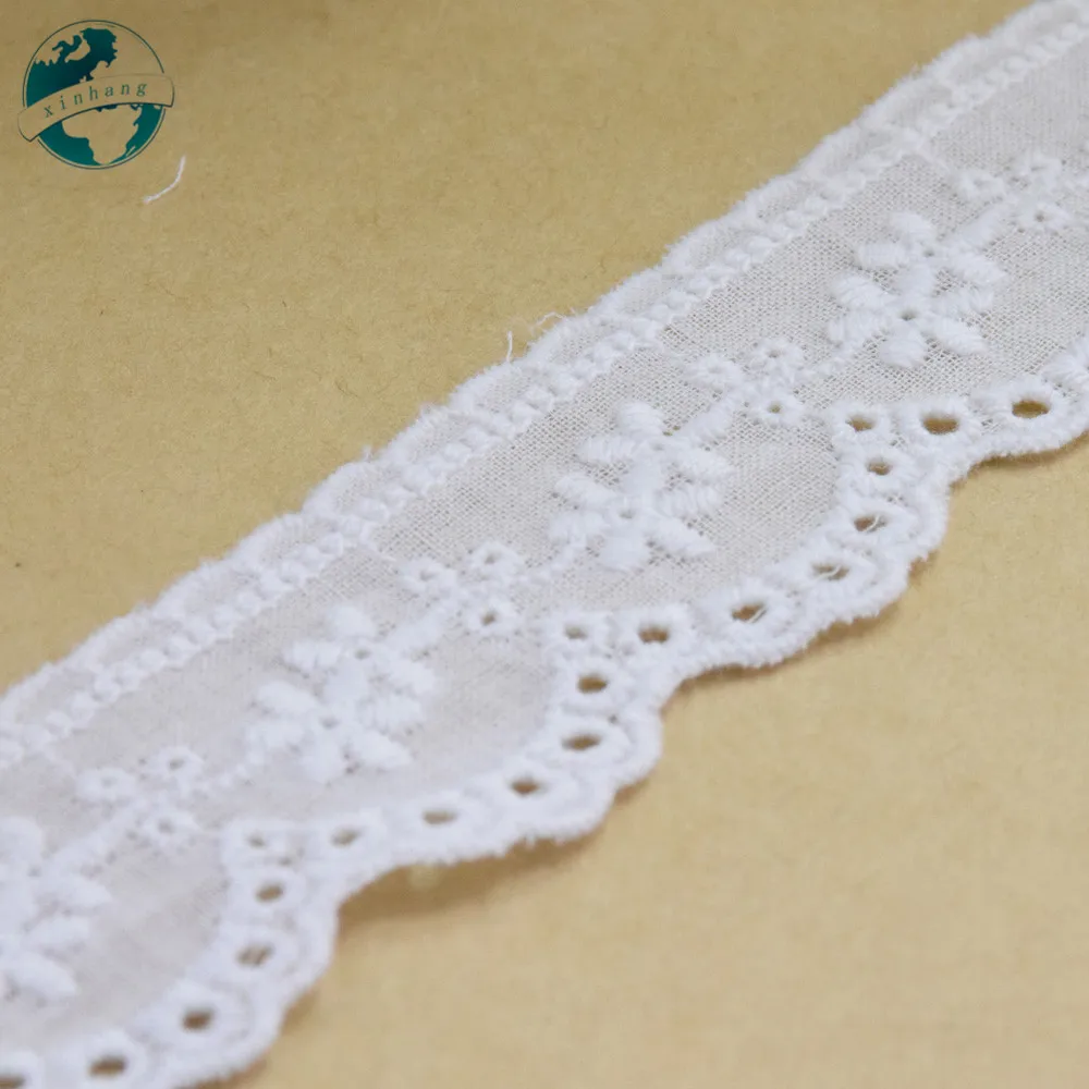 3yards 2.6cm 100% Cotton Embroidery Lace for crafts Sewing Ribbon Guipure Trim Lace Fabric & lace DIY Garment Accessories#3171