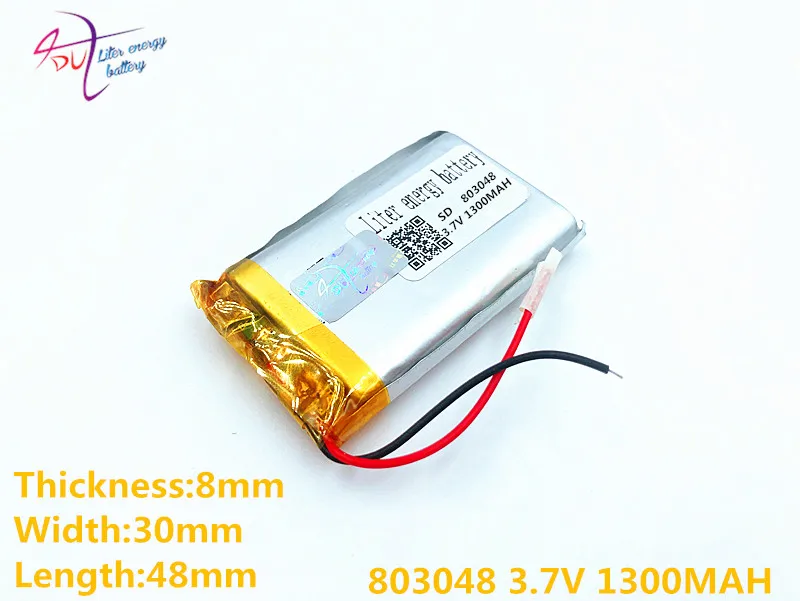 Liter Energy Battery 3.7v Lithium Polymer  803048 1300mah Gps Navigator Game Sound Card