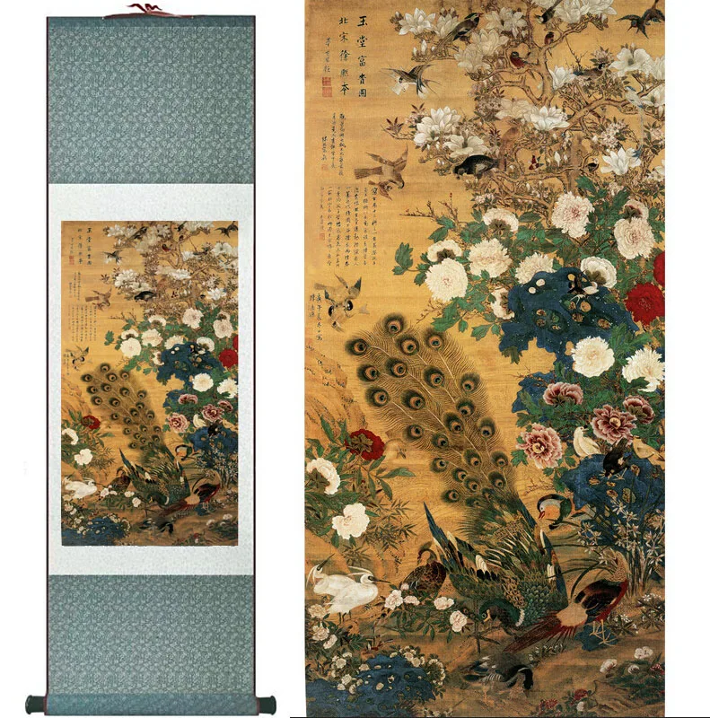 

Birds and flowers Painting Home Office Decoration Chinese scroll painting birds painting flower paintingPrinted painting