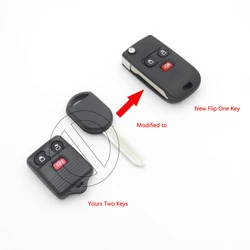 Cocolockey  3 Buttons Modify Remote Flip Key Case Shell Fit For Ford F150 E150 F250 Folding Key Cover High Quality