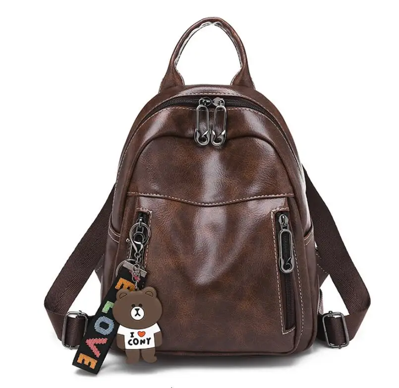 

Women's Brand Backpack large-capacity Bear soft pu casual travel outdoor bags student school portable back adjustable Handbags