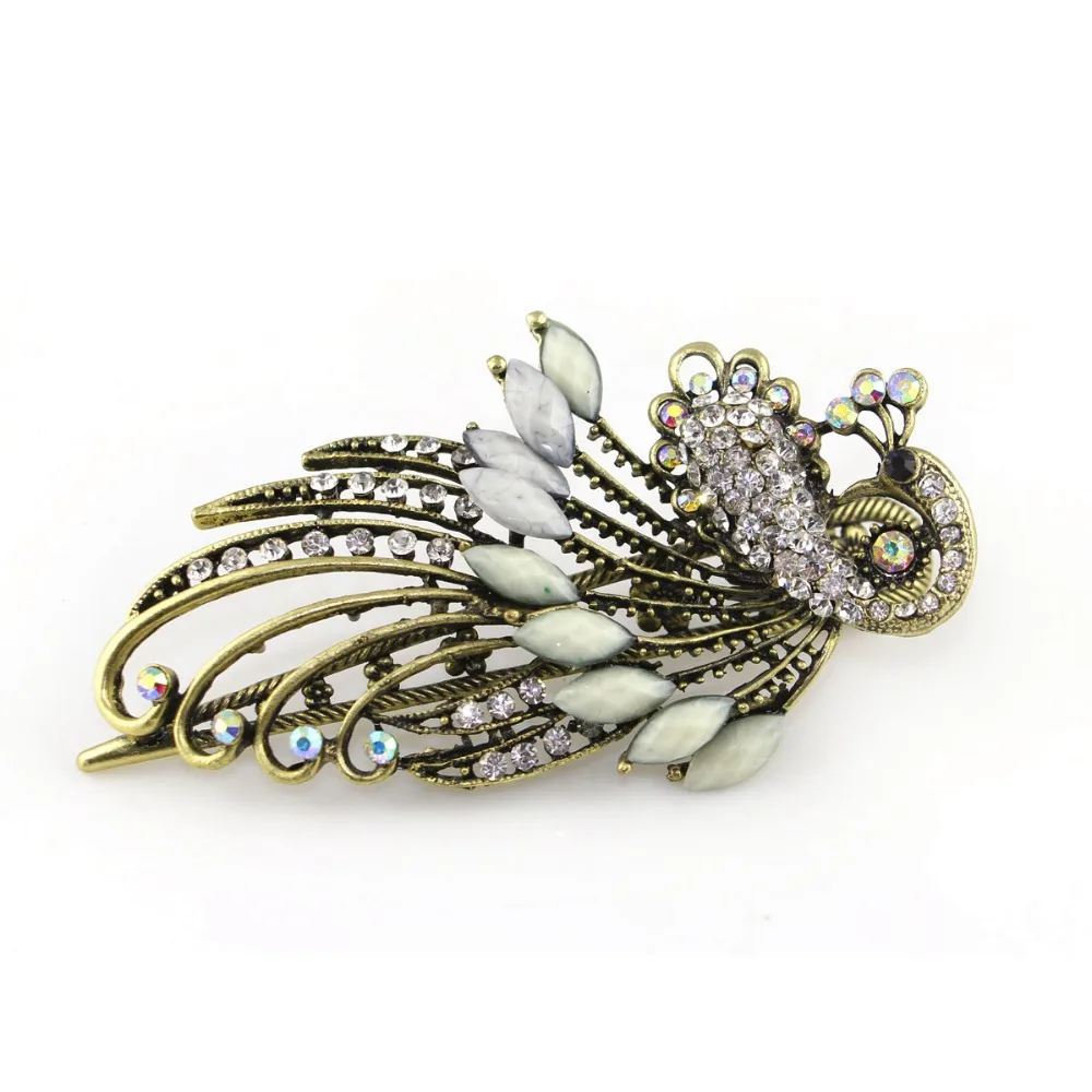 New Arrival Amazing Palace Luxury phoenix peacock Hair pin fashion crystal bird jewelry vintage accessories dance party gift