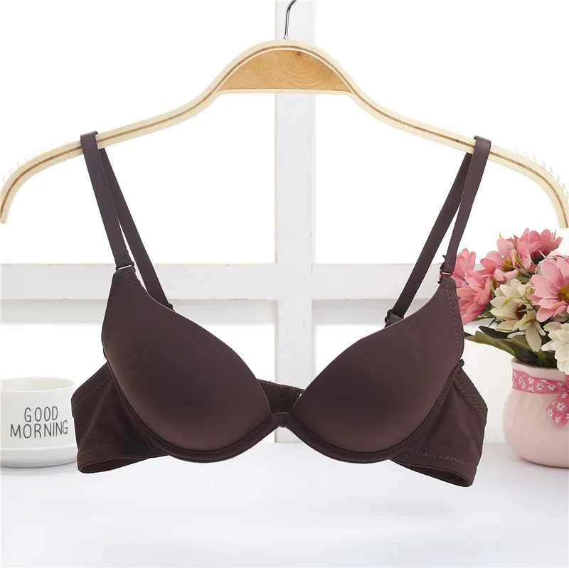 BRZFMRVL Women Push Up Bra For Small Breast Women Double Push Up Bra student girl Bra Underwear Gather Drop deep u bra 32-38