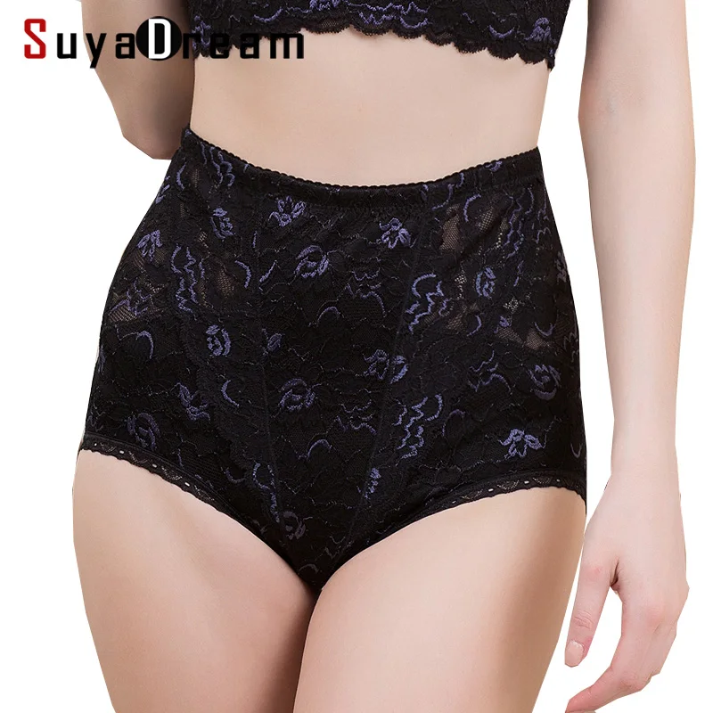 

Women Silk Panties 100% Natural silk Lining High rise Lace Boyshort Everyday Underwear for Women