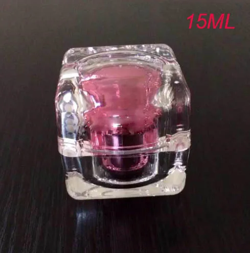 15G pink square shape acrylic cream jar ,Cosmetic Jar Cosmetic Packaging 15g cosmetic container wholesale