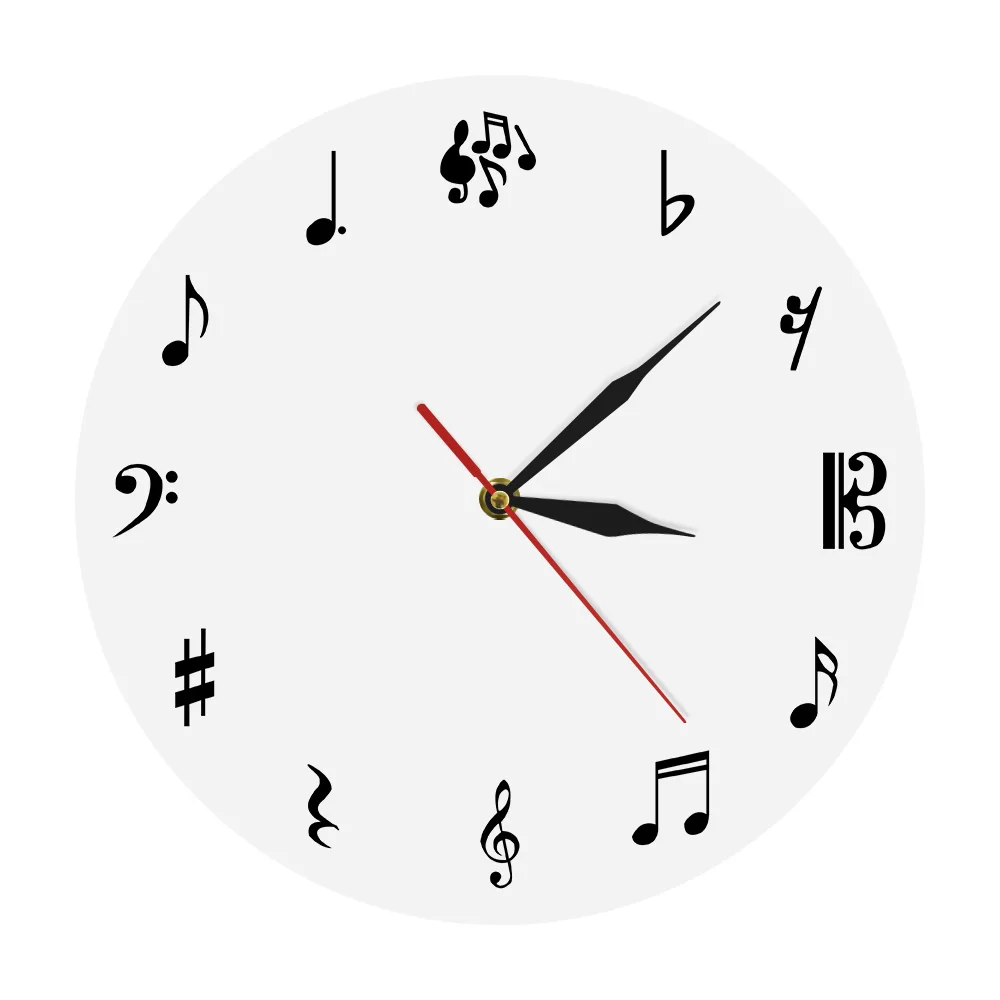 Music Notes Wall Clock Personalized Music Iconic Wall Clock Music Sign Wall Watch Time Clock Gift For Music Lover