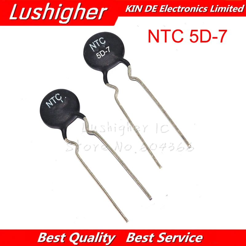 10 Buah Resistor Termistor NTC 5D-7 Resistor Termal