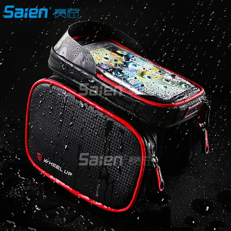 Bike Frame Bag Bicycle Top Tube Bag Cell Phone Bag Waterproof Sensitive Touch Screen