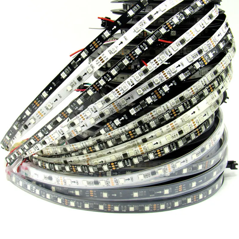 12V WS2811 LED Strip 5050 SMD RGB Strip Addressable 30/48/60leds/m LED Pixel Light external 2811 IC Control 3LEDs Digital Tape