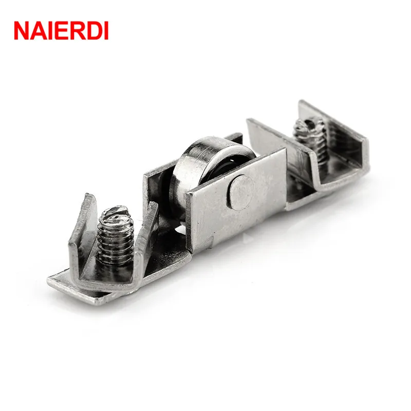 NAIERDI 10pcs NED-7220 di Vetro Rullo del Portello Scorrevole H a Forma di Ruota di Diametro 10 millimetri Caster Porte Scorrevoli Ruote Per