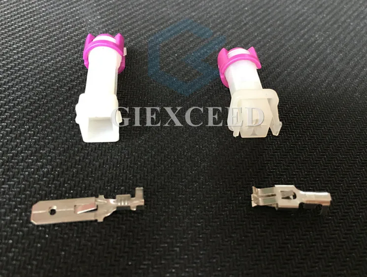 2 Sets 1 Pin AC Assembly Female Male Automotive MAP Sensor Battery Spring DC Plug Air Conditioner Compressor Connector For VW