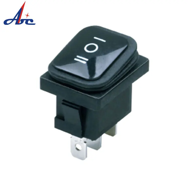 3 Way Position 3Pins IP65 ON-OFF-ON 6A/125V 10A/250VAC KCD2-6103-3 Rocker Switch Black Plastic Rocker Boat Switch