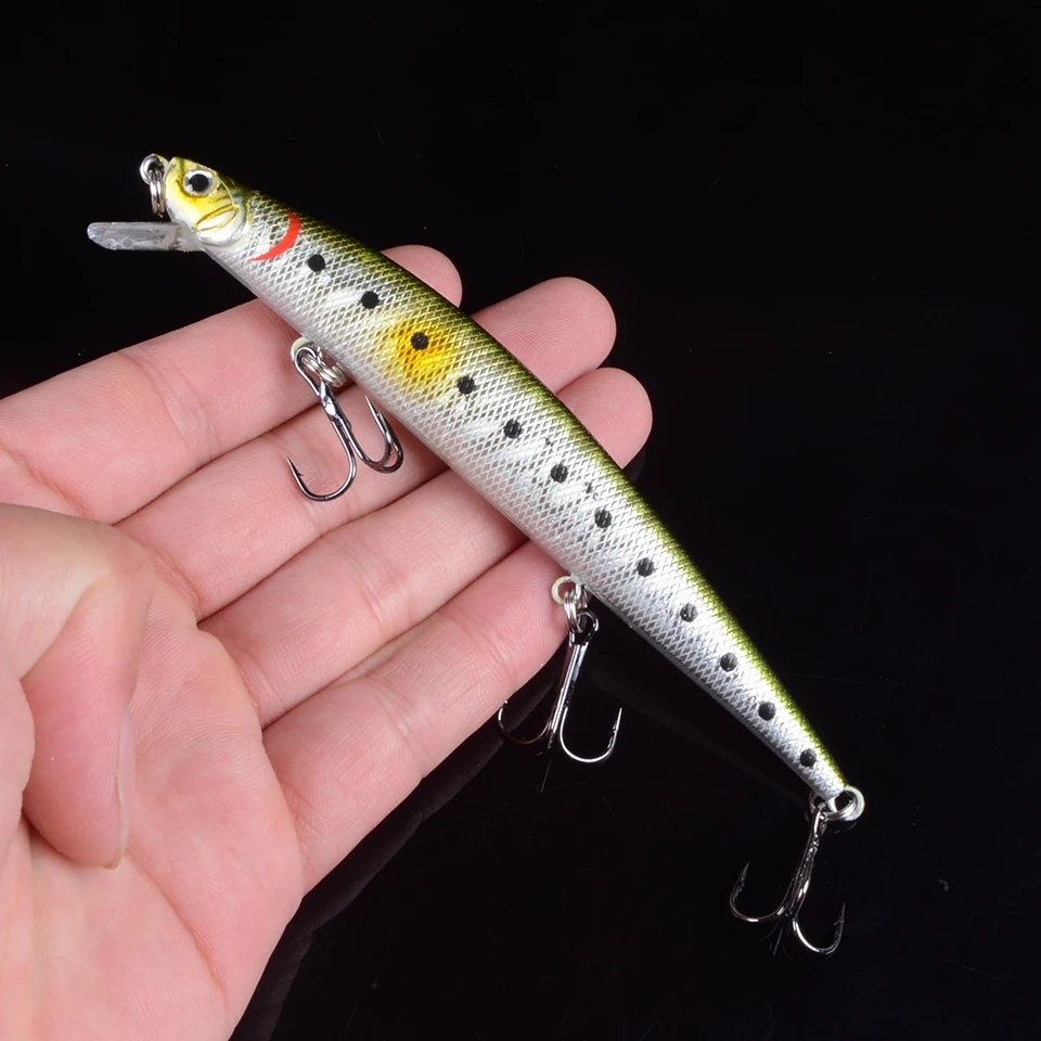 1pcs 12.5cm 12.5g Minnow Fishing Lure Wobbler with 6# Three Hooks Floating Hard Bait Fishing Tackle Pesca Carp Crankbait 3D Eye