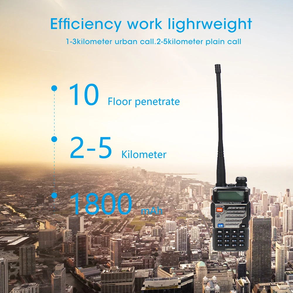 New Baofeng UV-5RE Walkie Talkie Dual Band VHF UHF 136-174/400-520MHz FM Transceiver Portable 5W Two Way Handheld Radio Scanner