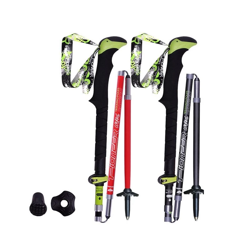 

Pioneer Carbon Fiber Trekking Poles Ultralight Folding Collapsible Trail Running Hiking Walking Sticks Lightweight Canes 115cm