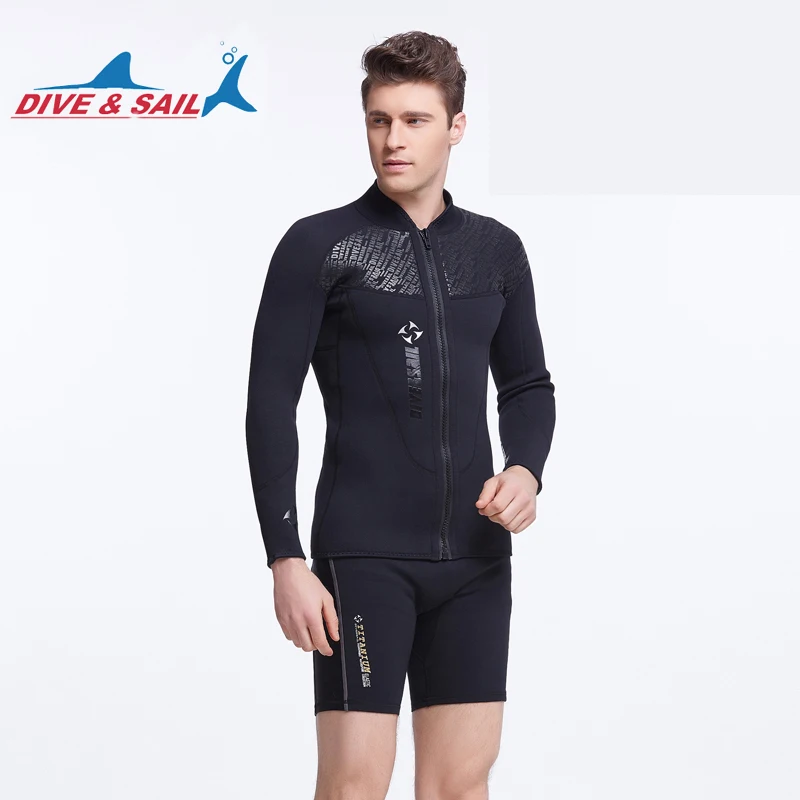 Men Wetsuit 3mm Neoprene Diving Suit Swimsuit long Sleeve Warm Jumpsuits Swimwear Motorboa Drifting Surf Snorkeling Sailing Suit