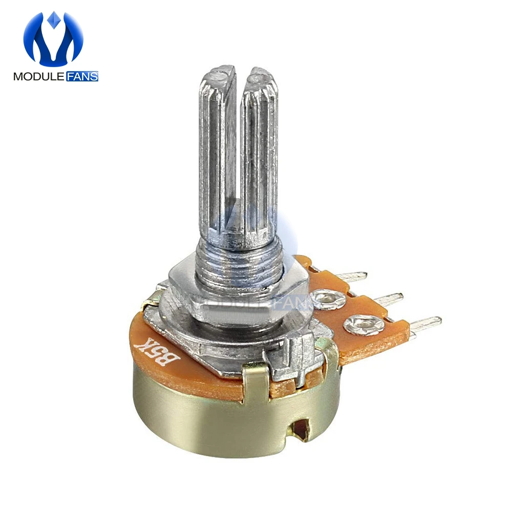 5 peças wh148 resistor linear cônico potenciômetro rotativo botão 1k 2k 5k 10k 20k 50k 100k 250k 500k 1m ohm para arduino