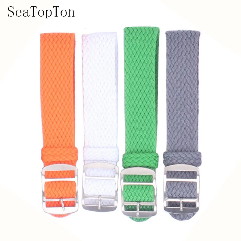 14mm 16mm 18mm 20mm 22mm Solid color Perlon Woven Nylon watchbands bracelet fabric Woven Watch Strap Band Buckle belt black blue