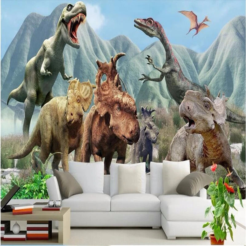 custom 3d large mural wallpaper for walls 3 D Jurassic dinosaur hegemony through time space backdrop photo wall paper