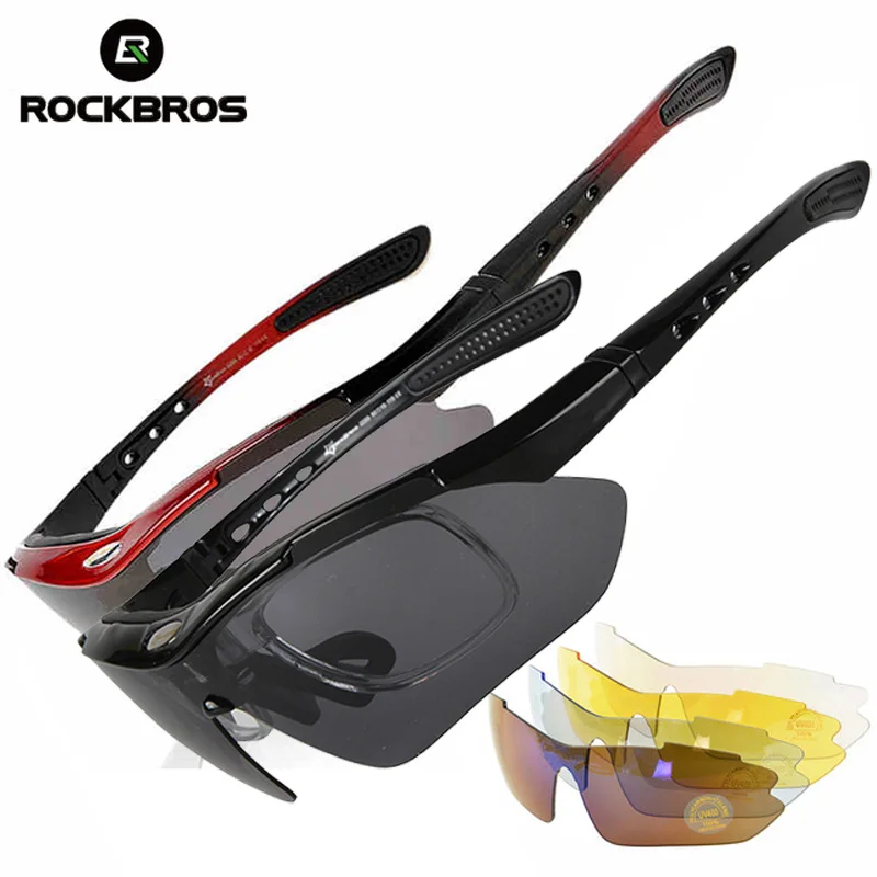 ROCKBROS Men Sports Sun Glasses Polarized Women Road Cycling Glasses MTB Bike Bicycle Riding Protection Goggles Eyewear 5 Lens