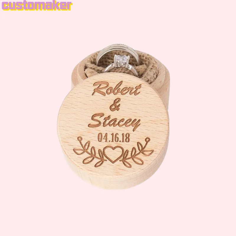 Custom Wedding Ring box Wooden gift box solid wood pendant receive box Proposal confession custom solid wood ring box gift