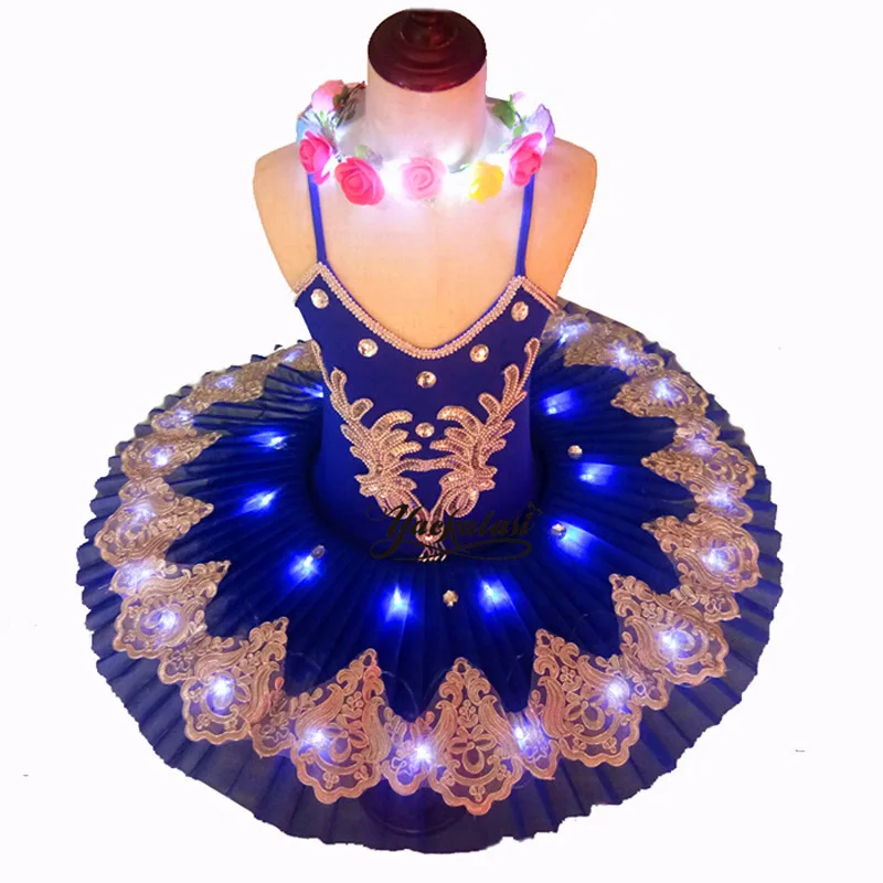 Led Ballet Tutu Skirts For Children Swan Lake Costumes Adult Women Ballerina Dress For Girls Performance Stage Belly Clothes