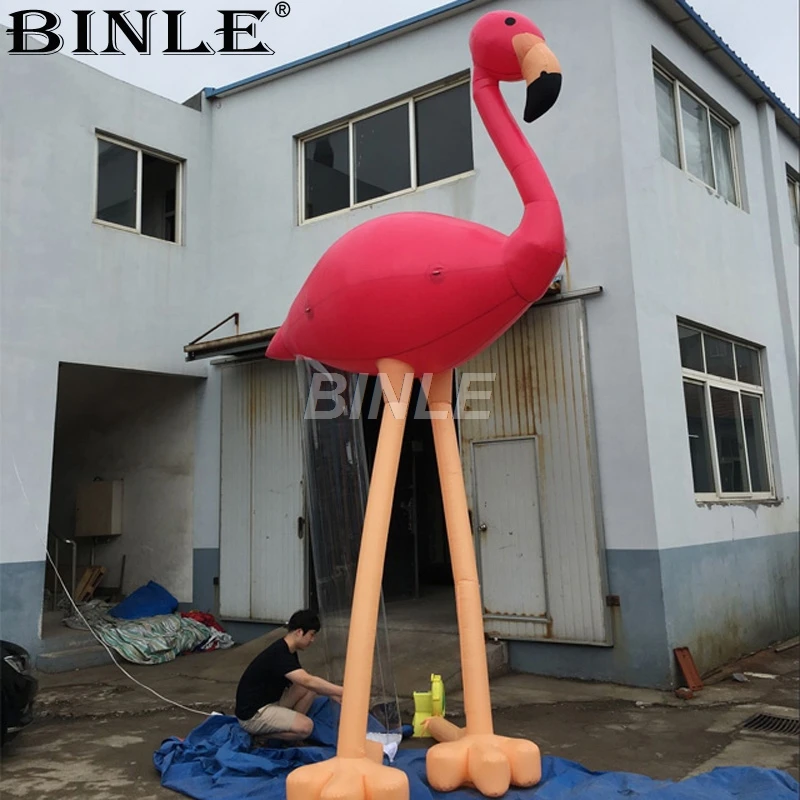 Hot Koop 5M 16ft Tall Giant Opblaasbare Flamingo Opblaasbare Vogel Animal Model Voor Outdoor Reclame Decoratie