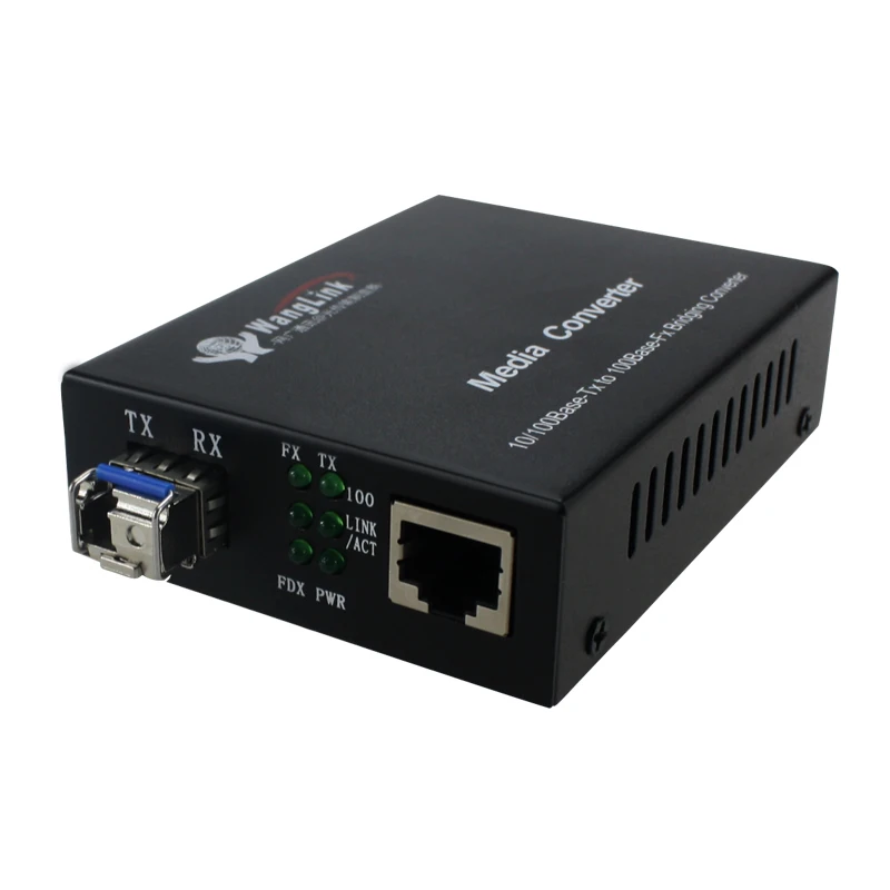 10/100M Media Converter Single Mode 1310nm/1550nm 20KM Single Fiber LC Connector Ethernet transceiver