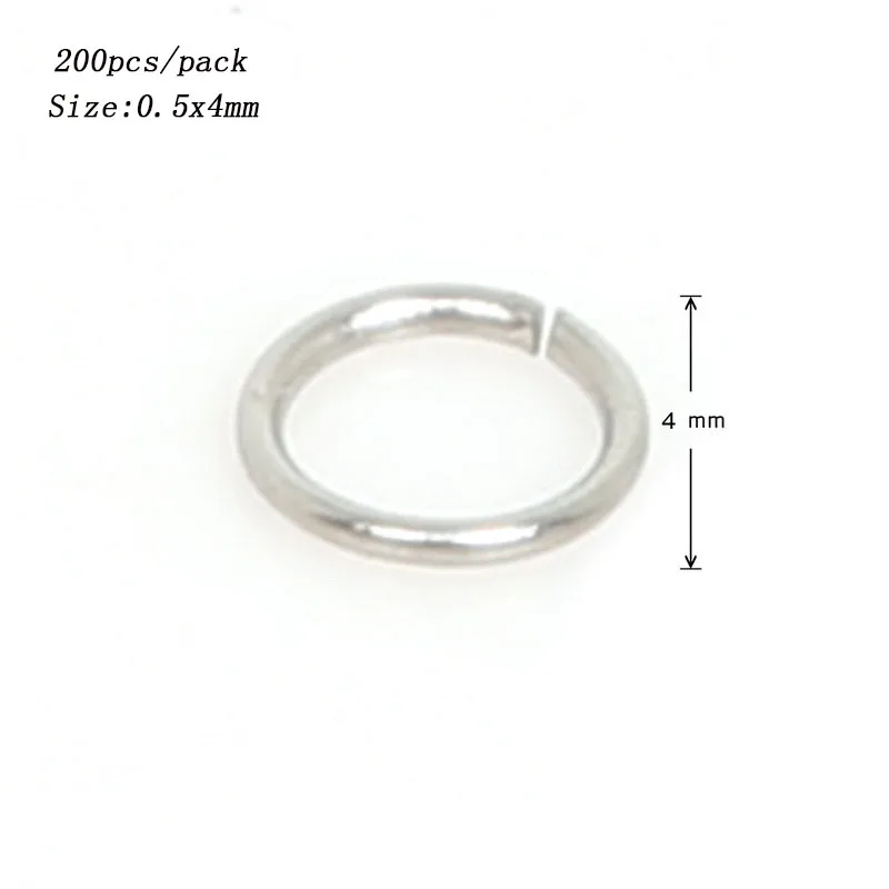 4/5/6//7/8/9/10mm 200pcs/lot Stainless Steel Jump Rings Single Loops Open Split Rings For Jewelry Making Bracelet DIY Findings