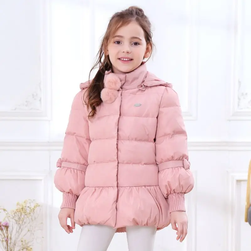 

2024 Winter Children Clothing Toddler Kids Thicken Hooded Outerwear Coat Princess Duck Down Jackets Long Parkas For Baby Girls