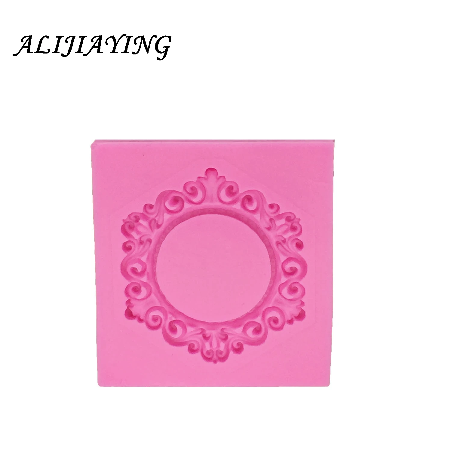 1Pcs Sugarcraft Silicone Mold Flower Frame Mirror Fondant Cake Decorating Tools Silicone  Mold Silicone Cake Border Mold D0988