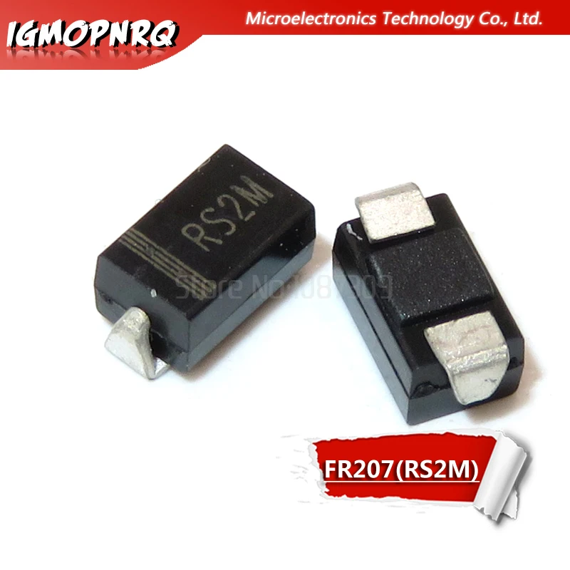 100PCS 1N4001 M1 1N4004 M4 1N4007 M7 FR107 RS1M FR207 RS2M HER108 US1M SF18 ES1J SF14 ES1D DO-214AC SMA Rectifier diode image 5