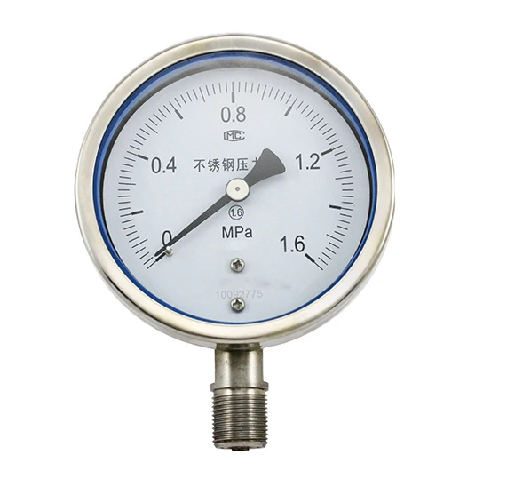 PSI Pressure Gauge With 0~60 Mpa 100mm Radial Install Thread Connection High Accuracy Hydraulic Pressure Gauge