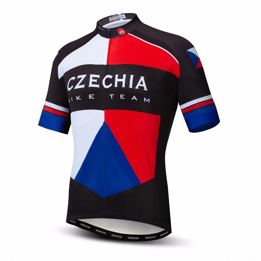 Czech Republic 2019 cycling jersey Men Mountain Bike jersey MTB Bicycle Shirts Short sleeve Road Tops Breathable Russia Blue red