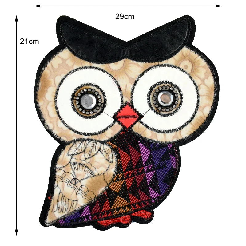 Black leopard Tiger Owl Butterfly suquins Sew On diy women embroidery patches for clothing Scrapbooking