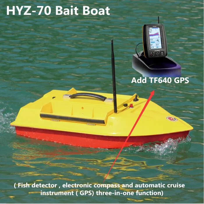 New Large RC Fiberglass Bait Boat HYZ-70 2.4G 500M Remote Control Electronic Fishing Boat Add Fish Detector/GPS/Automatic Cruise