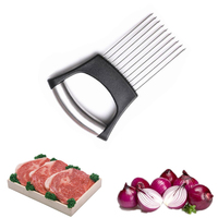 Easy Cut Onion Holder Fork Stainless Steel Onion Cutter Slicer Vegetable Tomato Holder Cutter Potato Cutter Kitchen Accessories