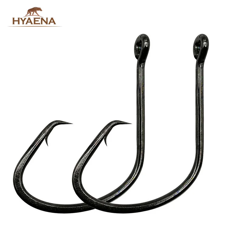 

Hyaena 150pcs/lot Wide Gap Sport Circle Hooks High Carbon Steel Octopus Offset Saltwater Fishing Tackle Fishhook